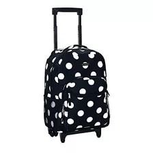 Mochila Rodante Rockland Con Doble Asa, Punto Negro, 17 PuLG