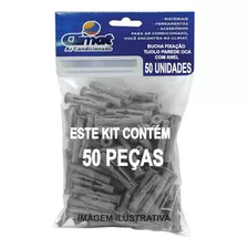 50 Bucha Fixação 6mm Tijolo Bloco Parede Oca Anel Ø4,0x45mm