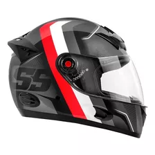 Capacete Moto Fechado Mixs Mx5 Super Speed + Narigueira Tamanho Do Capacete 56 Cor Preto Vermelho Brilhante Desenho Ss