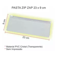 50 Pastas Zip Zap 23x9cm Pvc Cristal S/ Imp Super Promoção