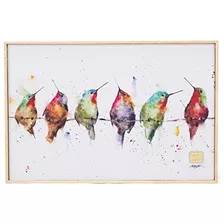 Dean Crouser Hummers On Wire Watercolor 12 X 8 Wood And...