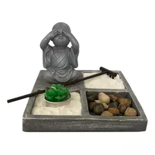 Jardim Zen Japonês Monge Hindu Porta Vela Fengshui 17cm