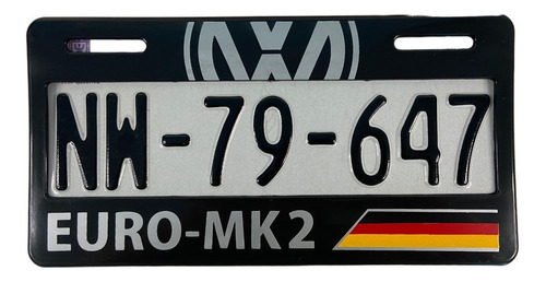 Par De Portaplacas Plastico Volkswagen Euro-mk2 Jetta Golf Foto 3