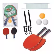 Kit Ping Pong Tênis De Mesa - 2 Raquetes + 3 Bolas + 1 Rede