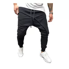 Calça Moletom Camadas Sobrepostas 100% Algodão Fitness Masc