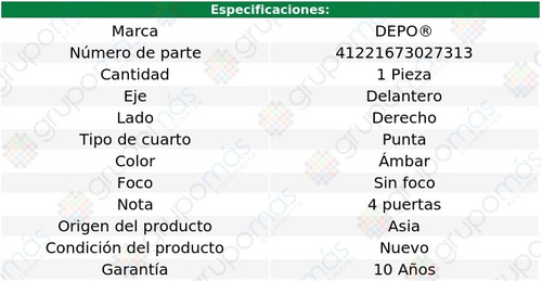 Cuarto Punta Der mbar S/foco Bmw 318ti 99 Foto 4