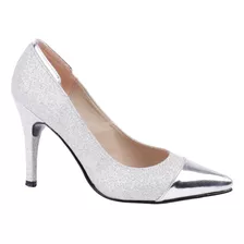 Zapatilla Cerrada Fratello Color Plata Para Mujer 0118-p