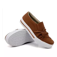 Slip On Tenis Casual Iate Fem Dkshoes Modelo Nó De Lado