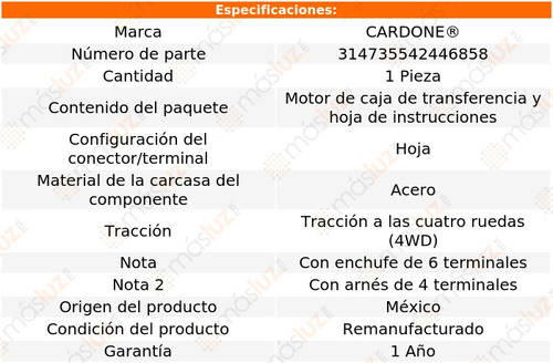 (1) Motor Caja Transferencia Gmc Jimmy 4wd 99/01 Reman Foto 4