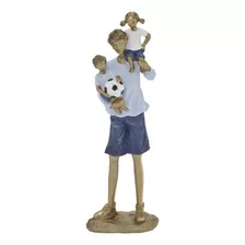 Casal Com Filhos Decoração Estatua De Familia Escultura Cor Familia Futebol 257-514