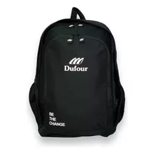 Mochila Mochilas Urbana Hombre Mujer Dufour Bolso Escolar Color Negro Diseño De La Tela Liso