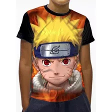 Camiseta Camisa Infantil Adulto Uzumaki Naruto Anime 3d Full