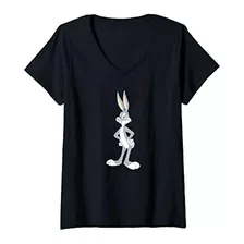 Playera Con Cuello En V Para Mujer Looney Tunes Bugs Bunny