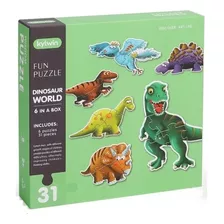 Set De 6 Puzzles En 1 Mundo Jurásico +2 Años 31 Piezas
