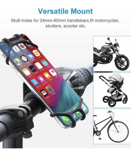 Porta Celular Silicona Goma Bicicleta Moto Ajustable