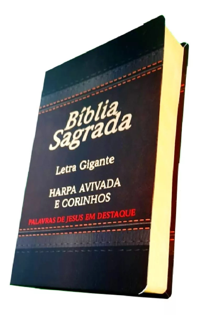 Bíblia Sagrada Preta Letra Grande Gigante Com  Harpa Cristã