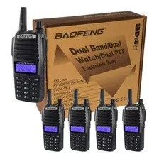 Kit 5 Rádios Comunicador Walk Talk Baofeng Dual Band Uv-82