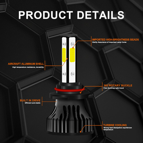 9005 9006 Kit De Focos Led De 4 Lados 11000lm Para Pontiac Foto 5