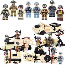 8x Soldados Série Exército Diy Blocos Montar Brinquedo