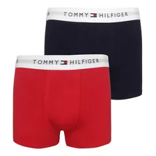 Cueca Tommy Hilfiger Stretch Boxer Vermelha/marinho Pack 2un