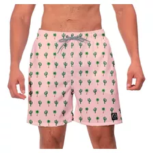 Shorts Masculino Bermuda Estampada Listras Onda Verão Praia 