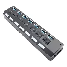 Hub Usb 3.0 7 Puertos De Alta Velocidad Con Indicador Led