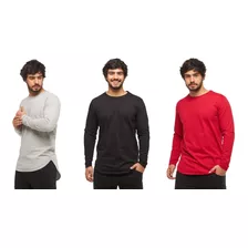 Kit 3 Camiseta Camisa Masculina Oversized Longline Ny Top C2