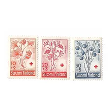 Finlandia 1958 Flores Pro Cruz Roja Serie Mint 477/9 Euros 9