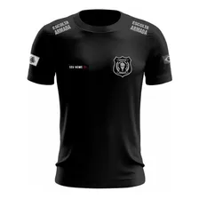 Camiseta Escolta Armada - Brasão E Bandeiras Bordadas