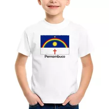 Camiseta Infantil Ou Adulto Pernambuco Bandeira Estado