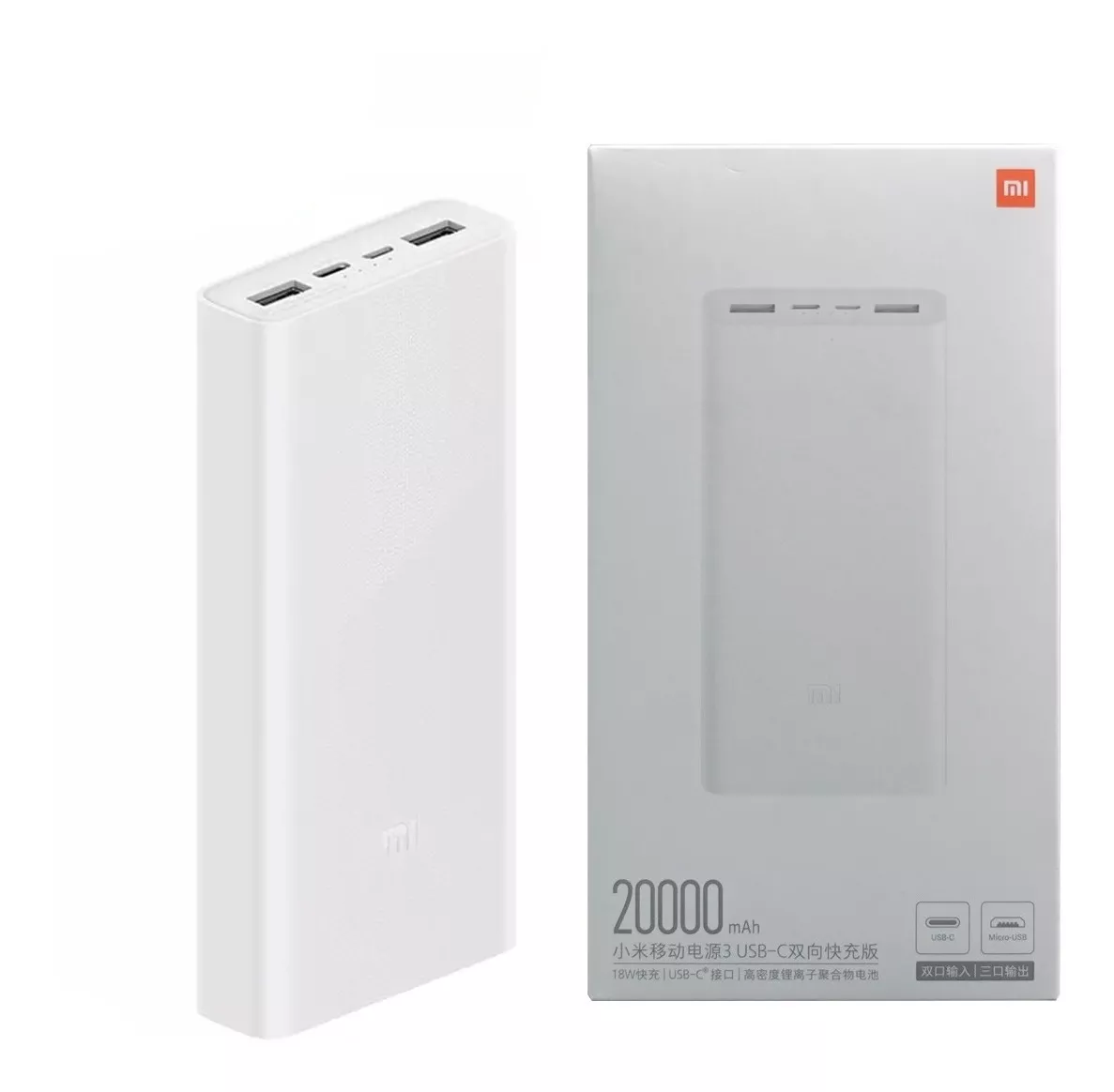 Xiaomi Power Bank 2c Qc 3.0 Carga Rapida 20000 Mah Dual Usb
