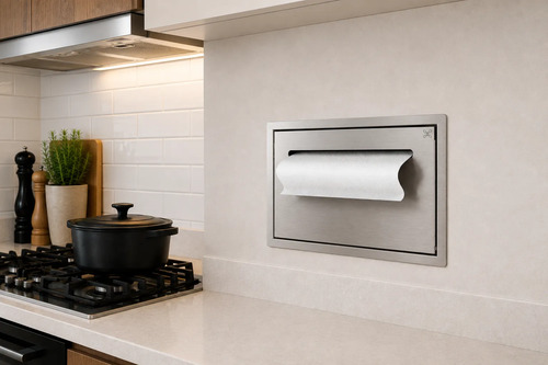 Suporte Papel Toalha Para Embutir Na Parede Inox Inox