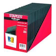 Caja Para Dvd Y Cd Negra Plastica X 25 Unidades Staples