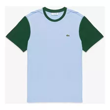 Camiseta Lacoste Regular Fit Em Jérsei Em Colorblock Básica