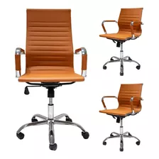 Cadeira De Escritório Presidente Eames + 2 Cadeiras Diretor