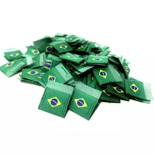 500 Etiquetas Brasil Bandeira Bordada 1,5x3,5 Verde