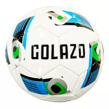 Pelota Golazo Mini De Cuero - Color Blanco/celeste/verde