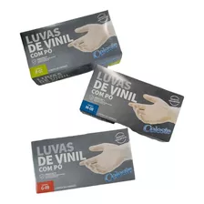 Luvas De Vinil Com Pó 100 Unidades Ambidestra Celeste Top