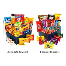 1 Cesta Café Da Manhã + 1 Cesta De Chocolate ( Envio Br )