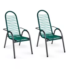2 Cadeiras De Fio Colorido Espaguete P/ Área Varandas Lazer 