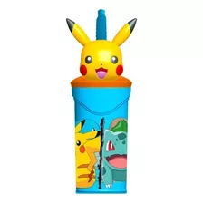 Vaso Infantil Pokemon Con Figura 3d De Pikachu Y Sorbete