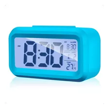Reloj De Mesa Despertador Lcd Smart Optical Color Azul 