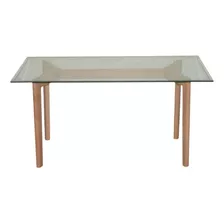 Mesa Comedor Escritorio Amalai De Vidrio 120cm Y 140cm 