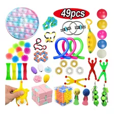 49 Peças/set Pop It Fidget Relief Toy Kit