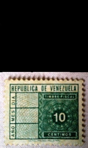 Estampillas Venezuela - Timbres Fiscales 10 Centimos