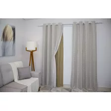 Cortina Blackout Corta Luz 200x140 Blecaute Pvc Voil Xadrez