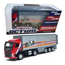 Miniatura Caminhão Volvo Contêiner Luzes E Som 1:50