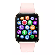 Reloj Smartwatch Mujer Para Motorola Xiaomi Samsung iPhone Color De La Caja Dorado Color De La Malla Rosa Color Del Bisel Dorado Diseño De La Malla Silicona