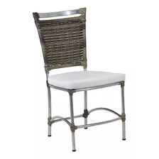 Cadeira Alumínio E Fibra Sintética Jk Cozinha Edicula Varand Cor Capuccino