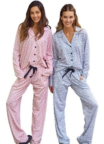 Pijama De Dama Camisa Abotonado Animal Print  - Jaia 22006
